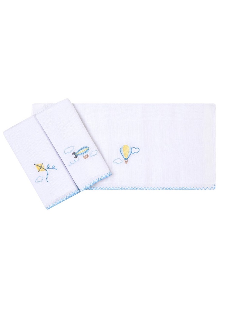 Kit 3 Paninhos de Boca Bordados Papizinha