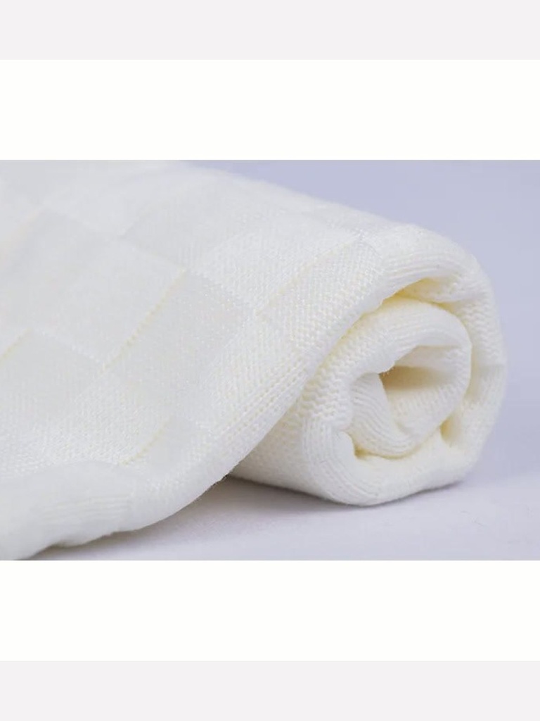 Manta de Tricô Sanches para Bebê (Off White)