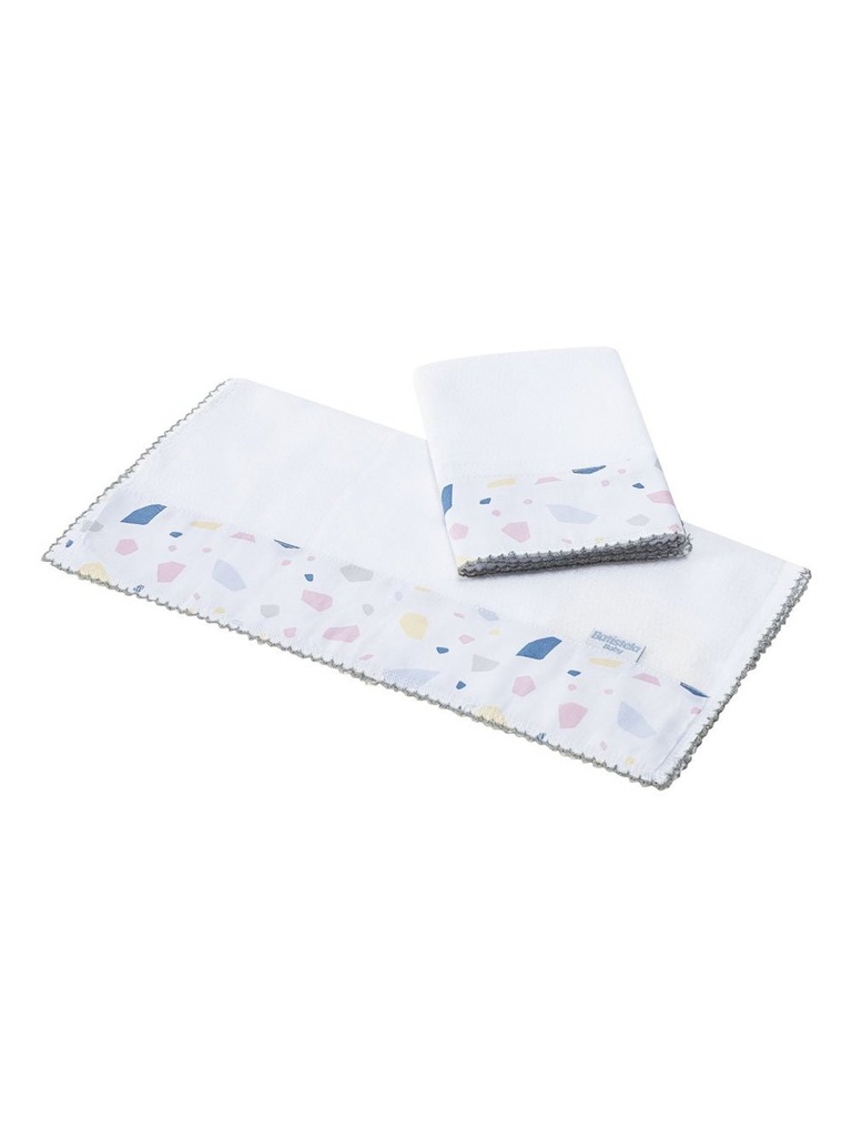 Kit 2 Fraldas de Boca Estampadas Terrazzo Batistela