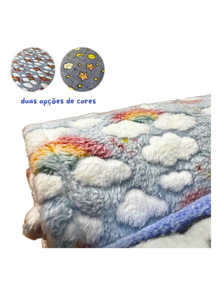 [0021829U] Cobertor Fleece Estampado Bebê Unissex Mafessoni 002182 (Nuvem)