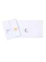 Kit 3 Paninhos de Boca Bordados Lua e Sol Papizinha