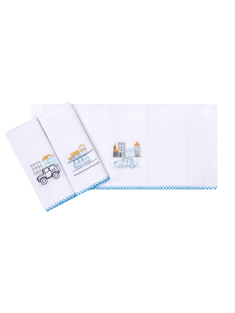 Kit 3 Paninhos de Boca Bordados Cidade Papizinha