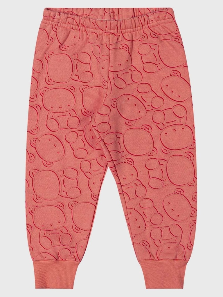 Conjunto Elian Ursinhos com Capuz de Pelo para Menina (Coral)