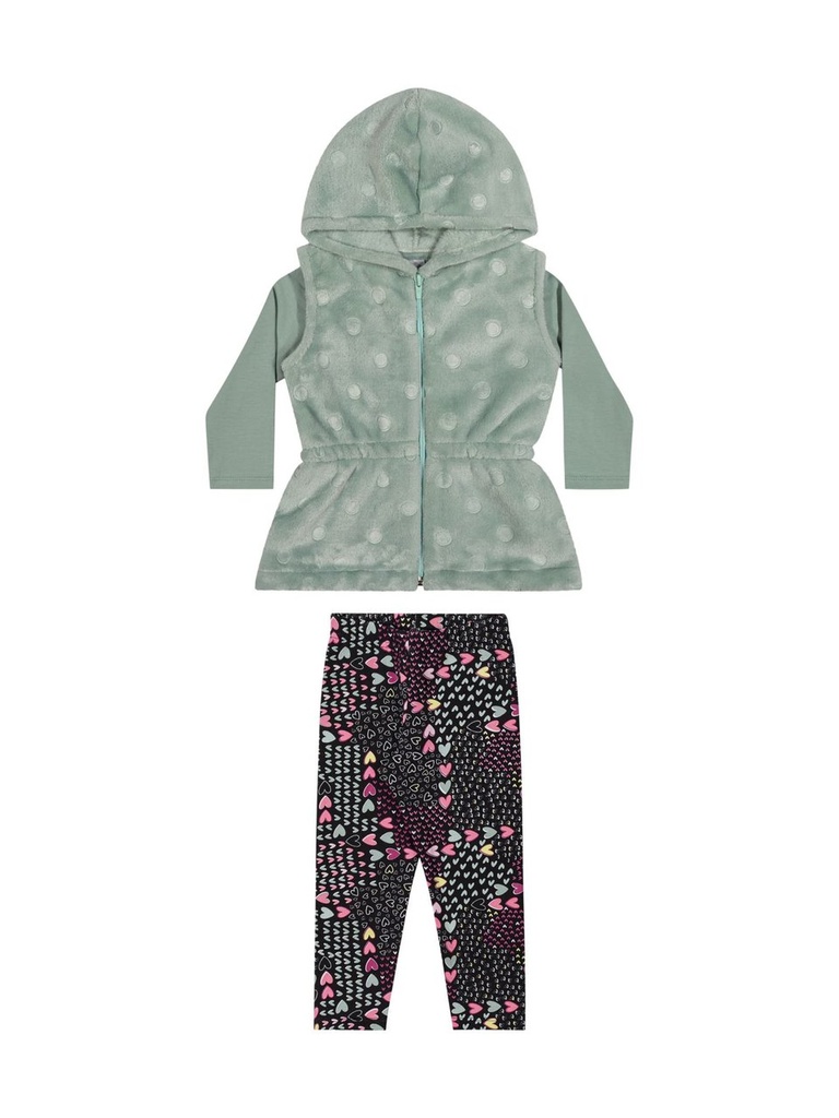 [232110] Conjunto Infantil Feminino Elian 232110 (Verde Claro, 3)