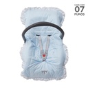 Capa de Bebê Conforto com Babado Azul