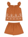 Conjunto Bata com Barrado e Shorts para Menina