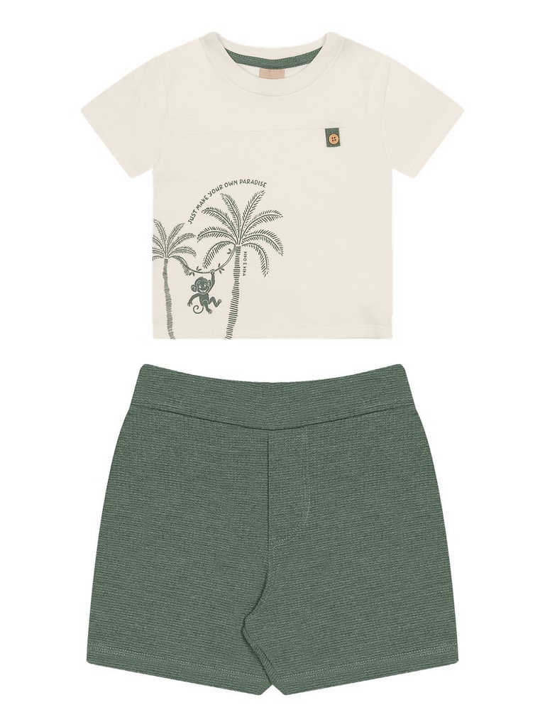 Conjunto Camiseta Coqueiro e Bermuda para Menino