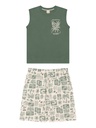 Conjunto Regata e Bermuda Estampada para Menino