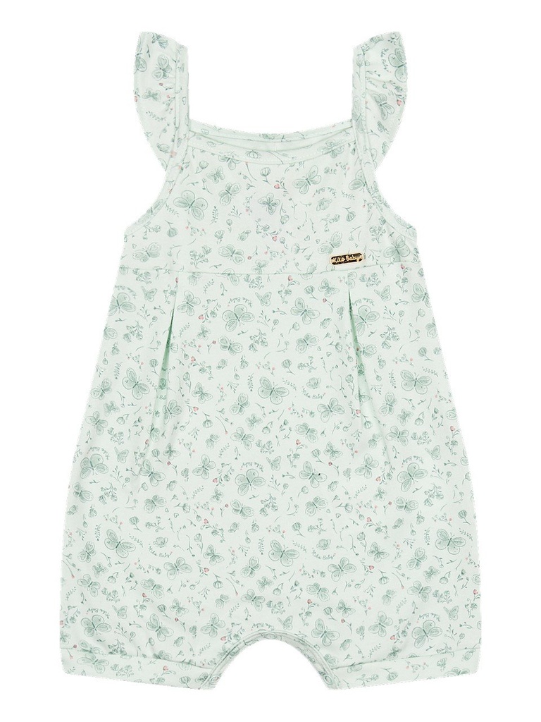 Macacão Curto Floral com Babado para Bebê