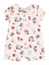 Macacão Curto Floral com Gola Boneca para Menina