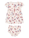 Conjunto Vestido Floral e Cobre Fralda