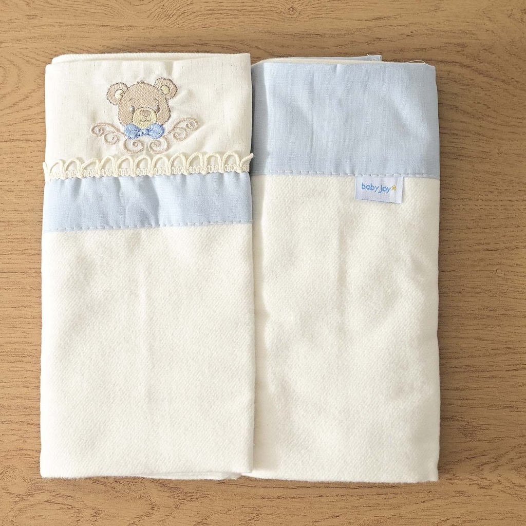 Manta Flanelada C/bordado Urso Azul 50016666 Baby Joy Azul 1