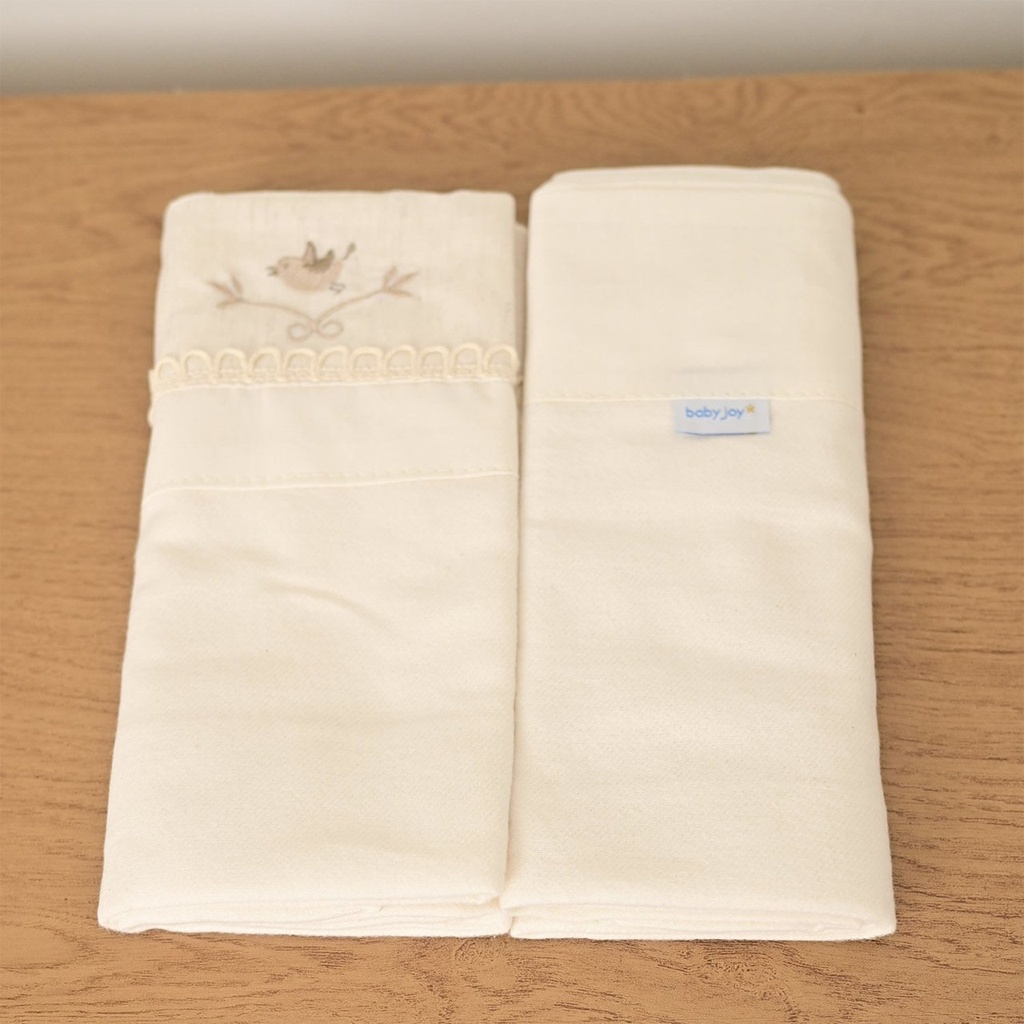 Manta Flanelada C/bordado Passaro Natural 50016668 Baby Joy Natural 1
