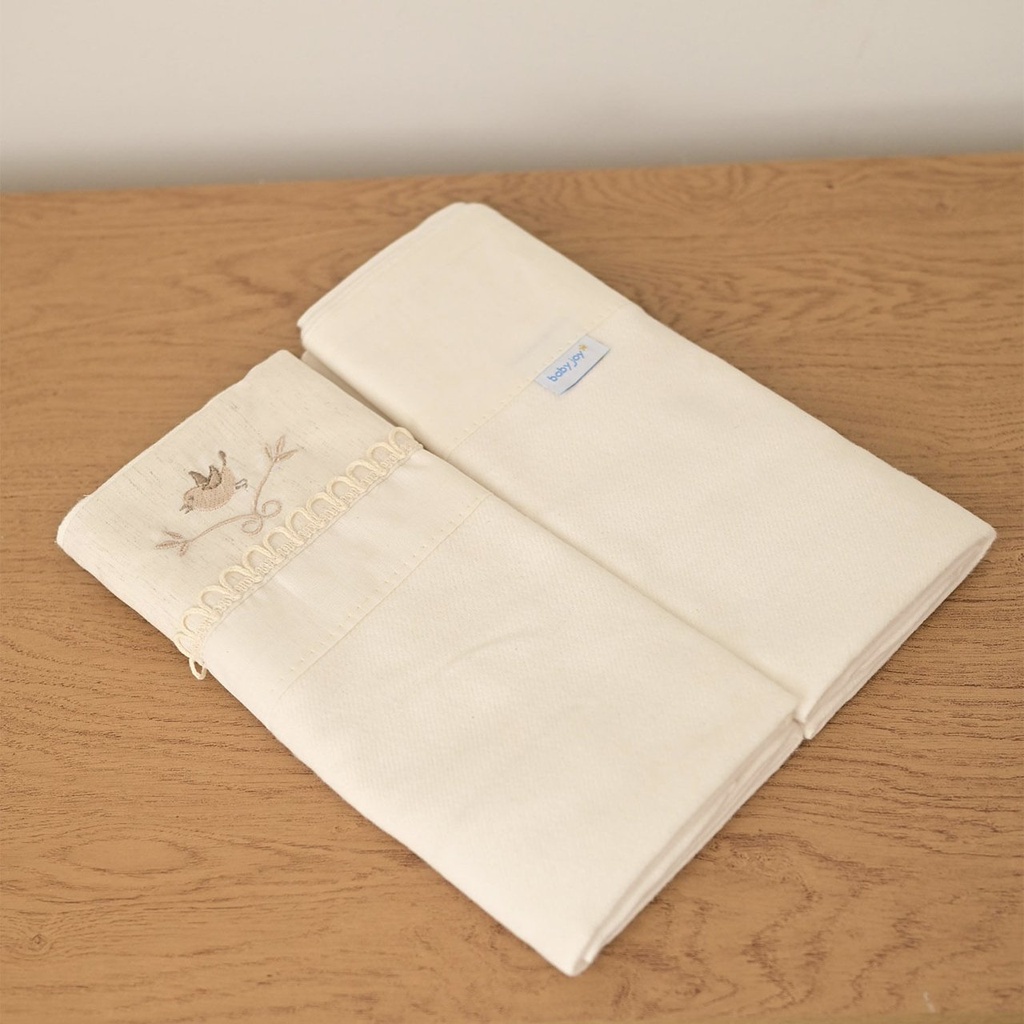 Manta Flanelada C/bordado Passaro Natural 50016668 Baby Joy Natural 2