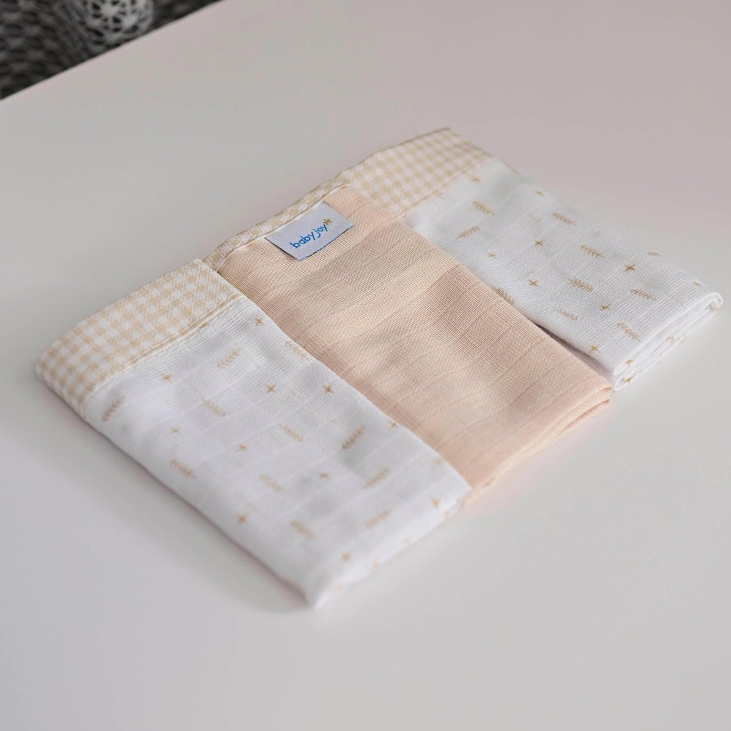 Fralda P Bebe Quadriculada Bege 32104613 Baby Joy Bege 1