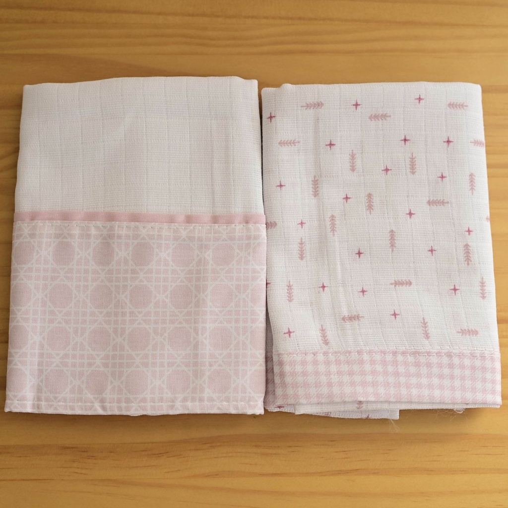 Fralda P/bebe Quadriculada Baby Joy Classicos Estampada/lisa C/vira e Bainha 65cmx67cm PCT c/02un //flechas Rosa 32103611 Baby Joy Rosa 3