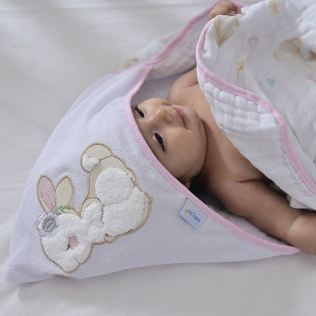Toalhao C Capuz Baby Joy Coelha 76077553 Baby Joy Bege 1