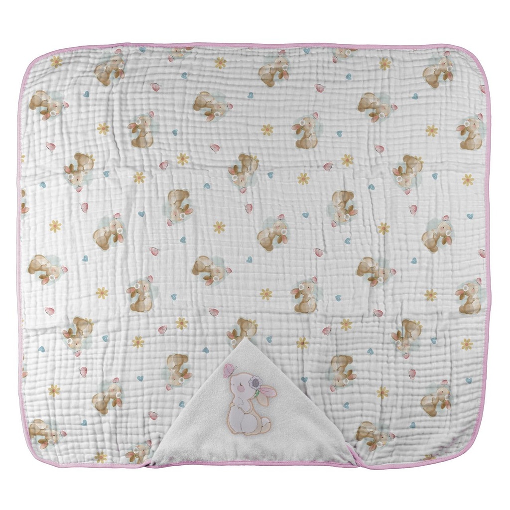 Toalhao C Capuz Baby Joy Coelha 76077553 Baby Joy Bege 2