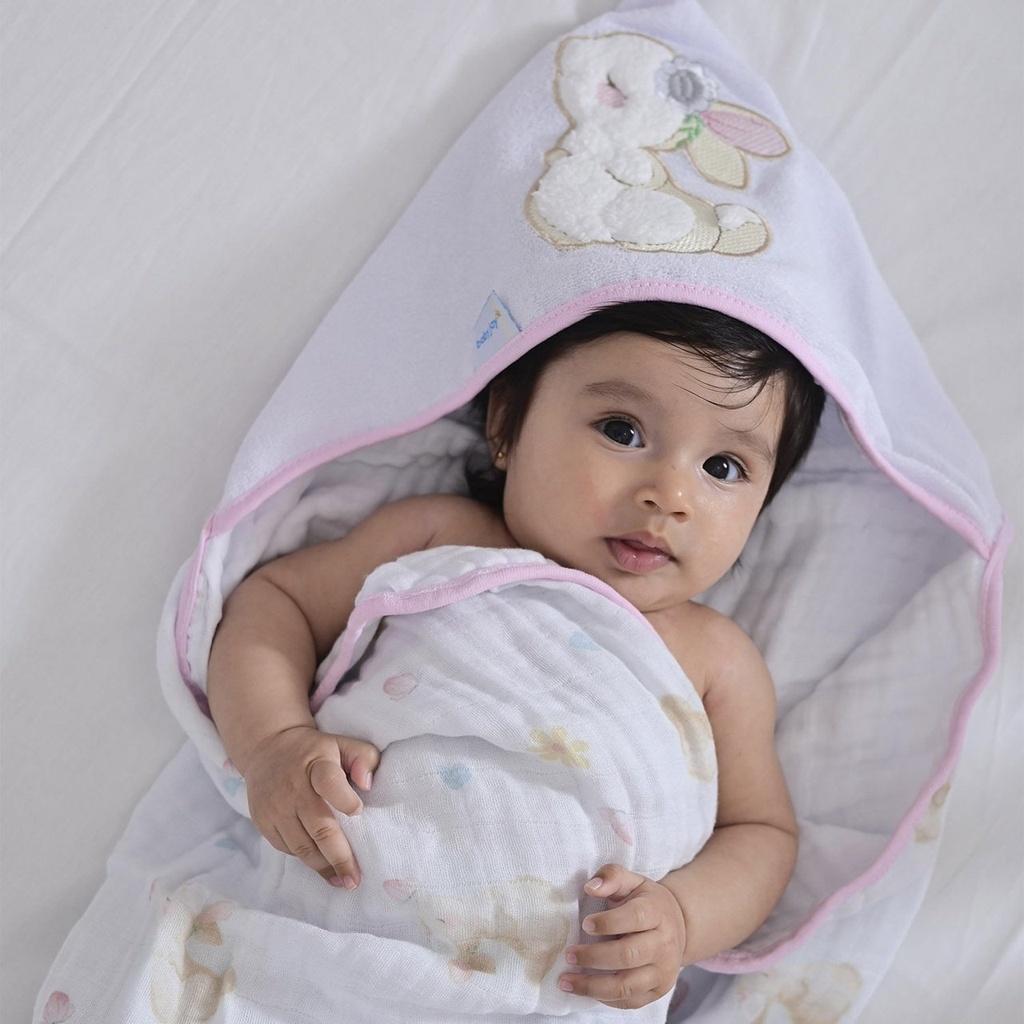 Toalhao C Capuz Baby Joy Coelha 76077553 Baby Joy Bege 2