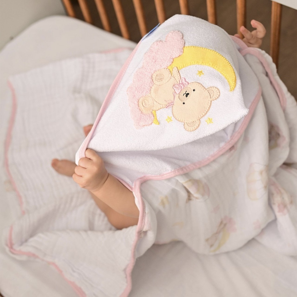 Toalhao C Capuz Baby Joy Ursinha 76077554 Baby Joy Amarelo 3
