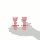 Kit Talheres Silicone Ursinho Rosa Buba 3