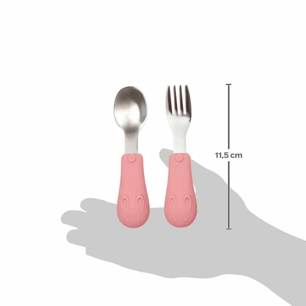 Kit Talher Fem Silicone e Aco Inoxidavel Coelhinho 15820 Buba 2