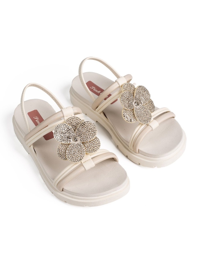 Sandália Flatform Pink Cats com Flor para Menina 4