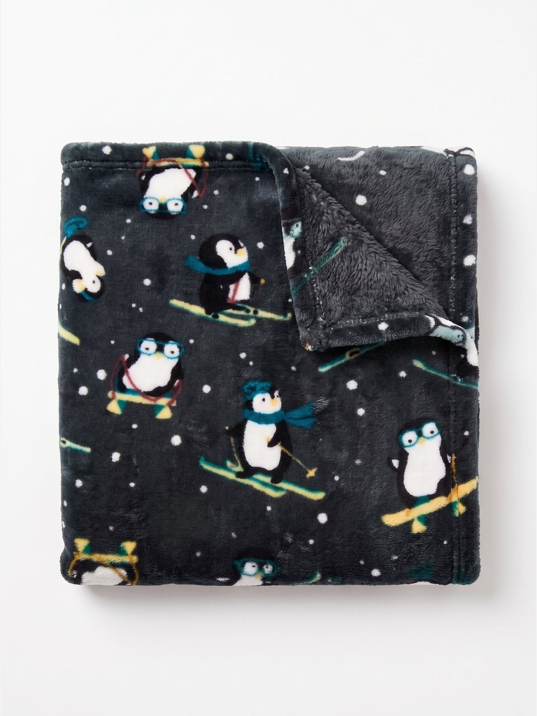 Manta pinguim cinza-escuro