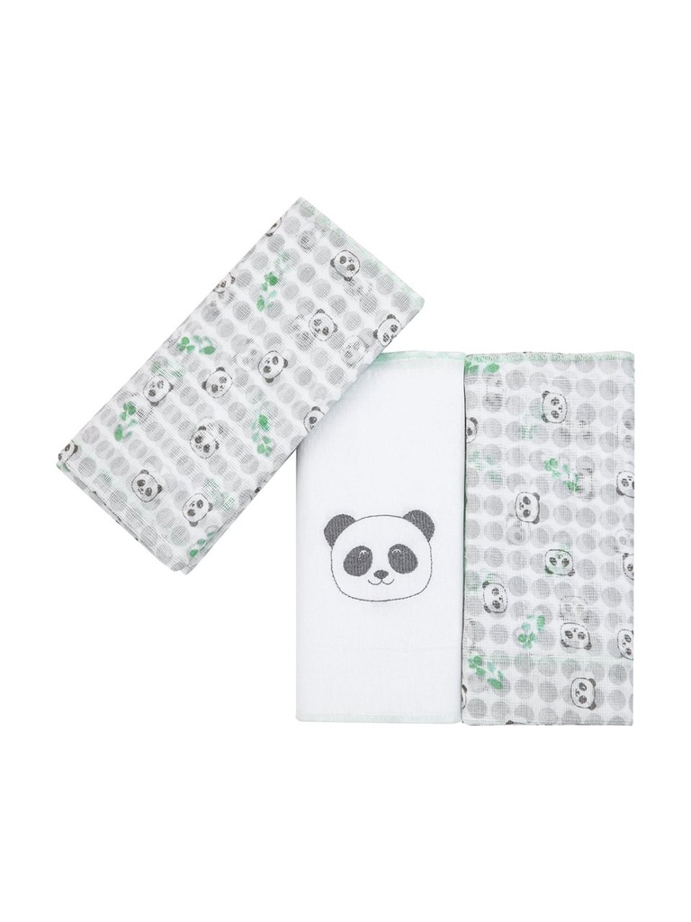 Kit 3 Fraldas Composê Panda Papi