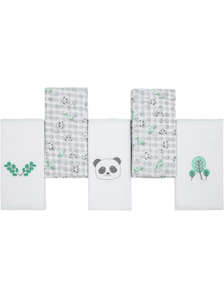 Kit 5 Fraldas Composê Panda Papi