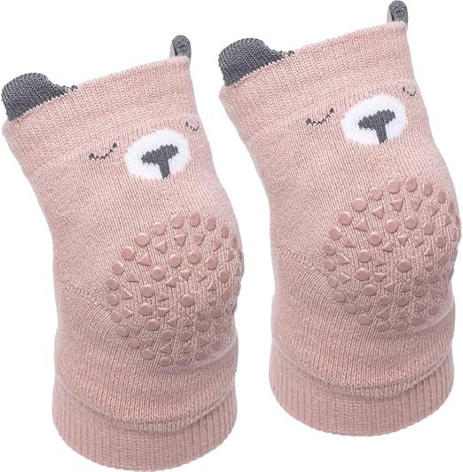 Joelheira Antiderrapante Urso Rosa Buba