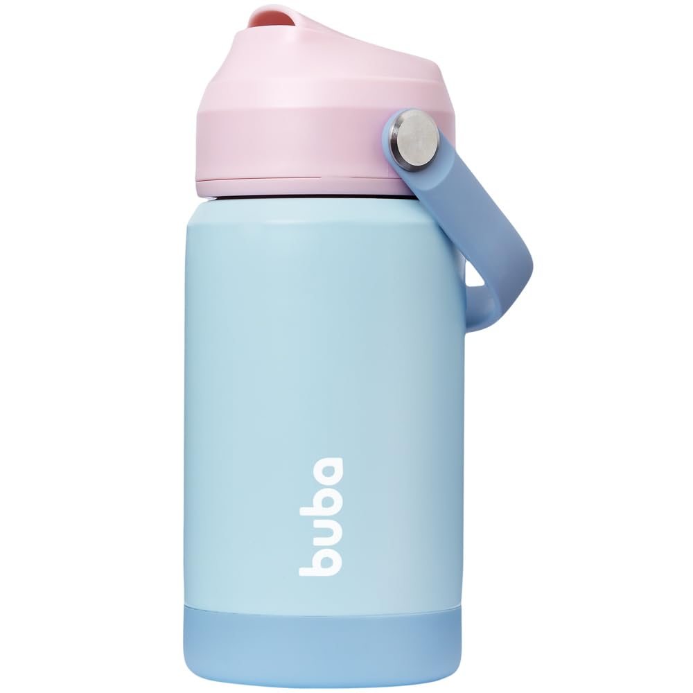 Garrafa Térmica Infantil 360ml Canudo Buba Azul Claro
