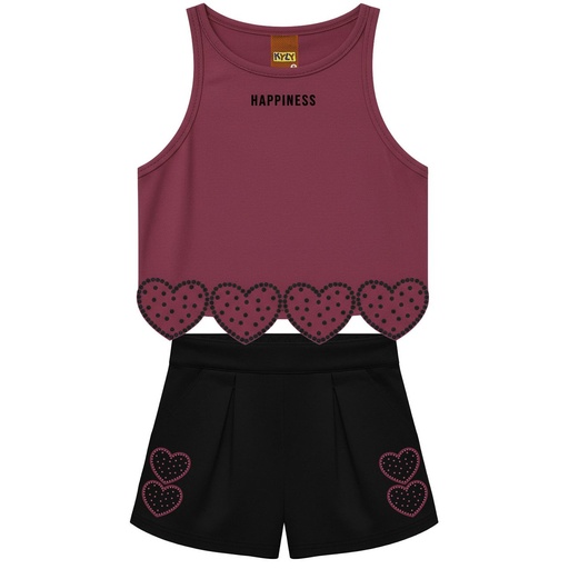 Conjunto Regata Corações para Menina