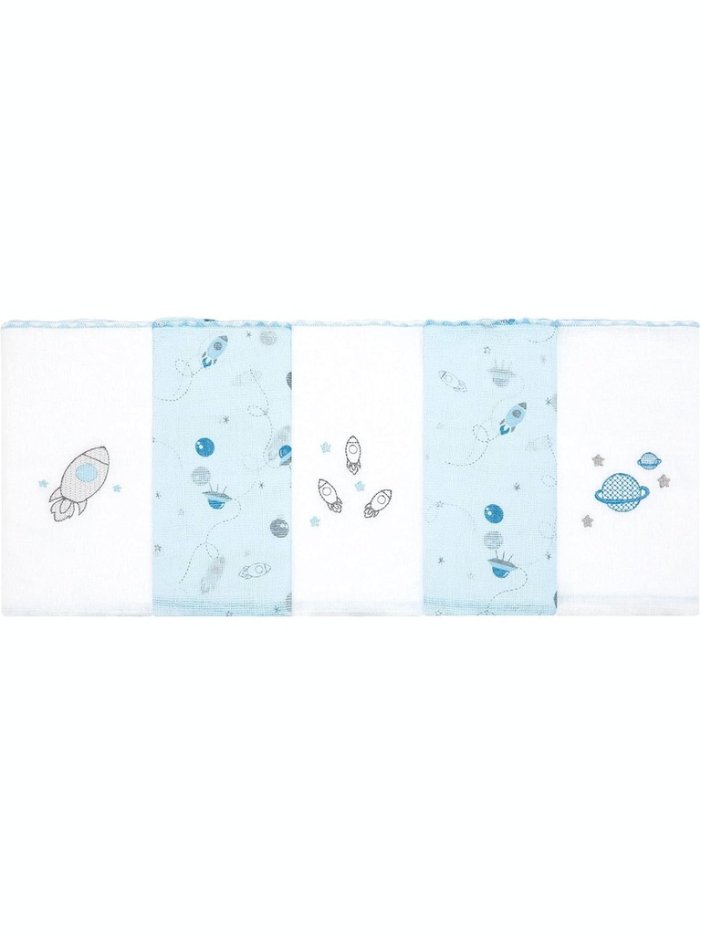 Kit c/5 Fraldas Masc Bordada e Estampada 70cm X 68cm Espaco 3508161101 Papi