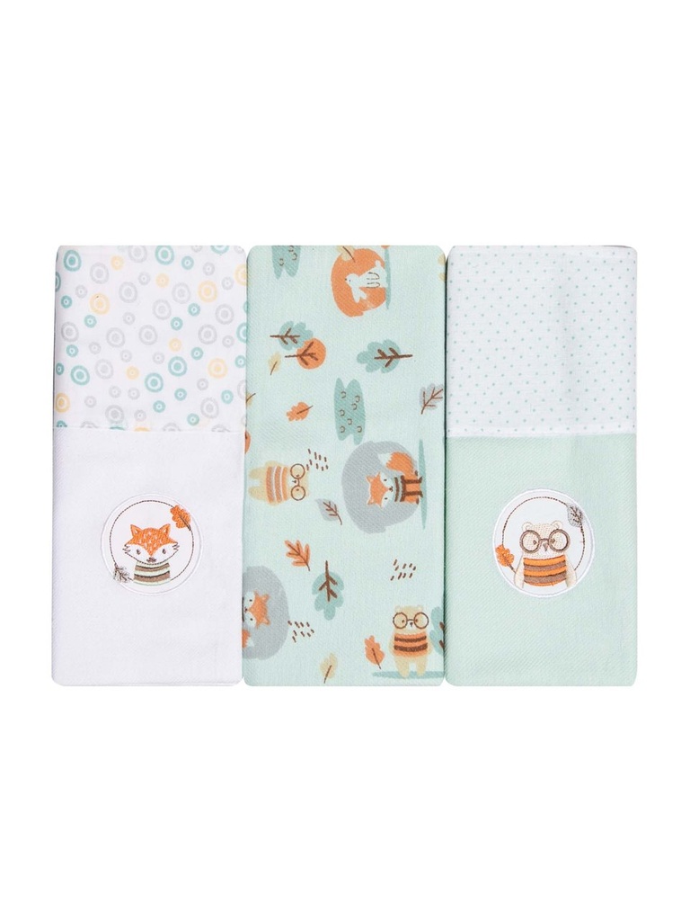 Kit c/3 Cueiro Manta Masc 80cm X 80cm Bosque 3822177601 Papi