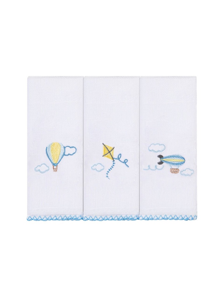 Kit c/3 Paninho de Boca Masc 32cm X 32cm Baloes 1552402301 Papi