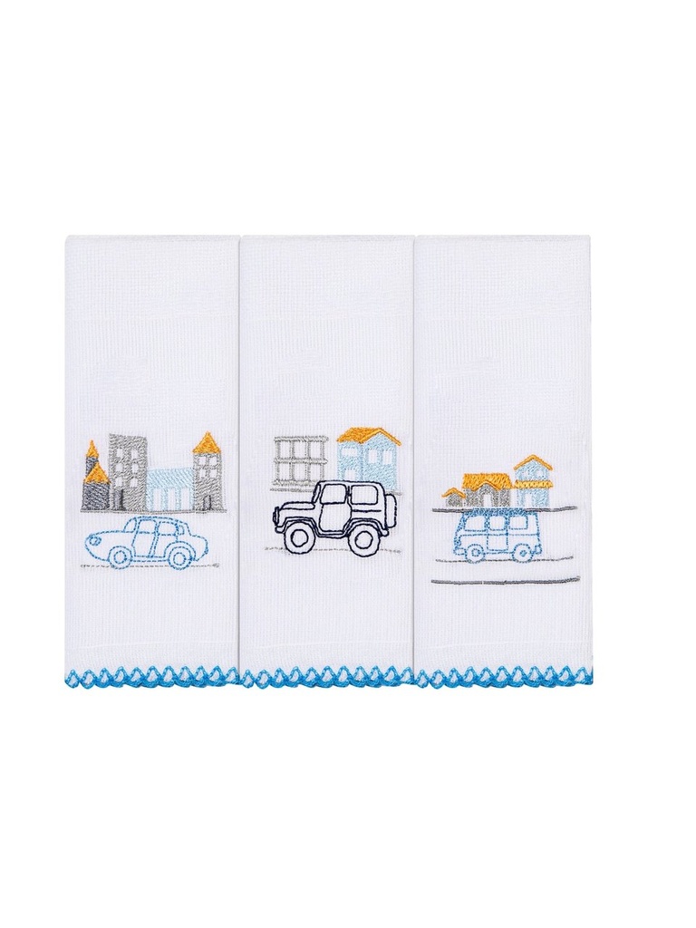 Kit c/3 Paninho de Boca Masc 32cm X 32cm Cidade 1552402101 Papi