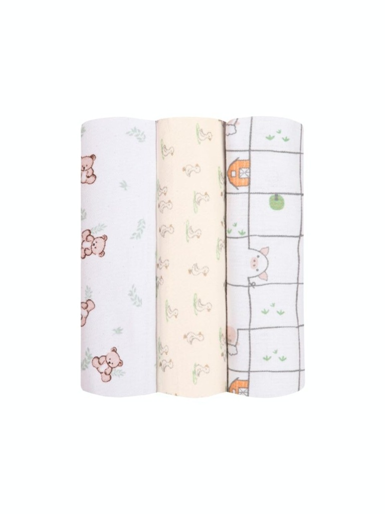 Cueiro Flanelado Papi Baby 80x80cm 3un Ursinho Bolinha Ean 7896700879267 4106186301 Papi