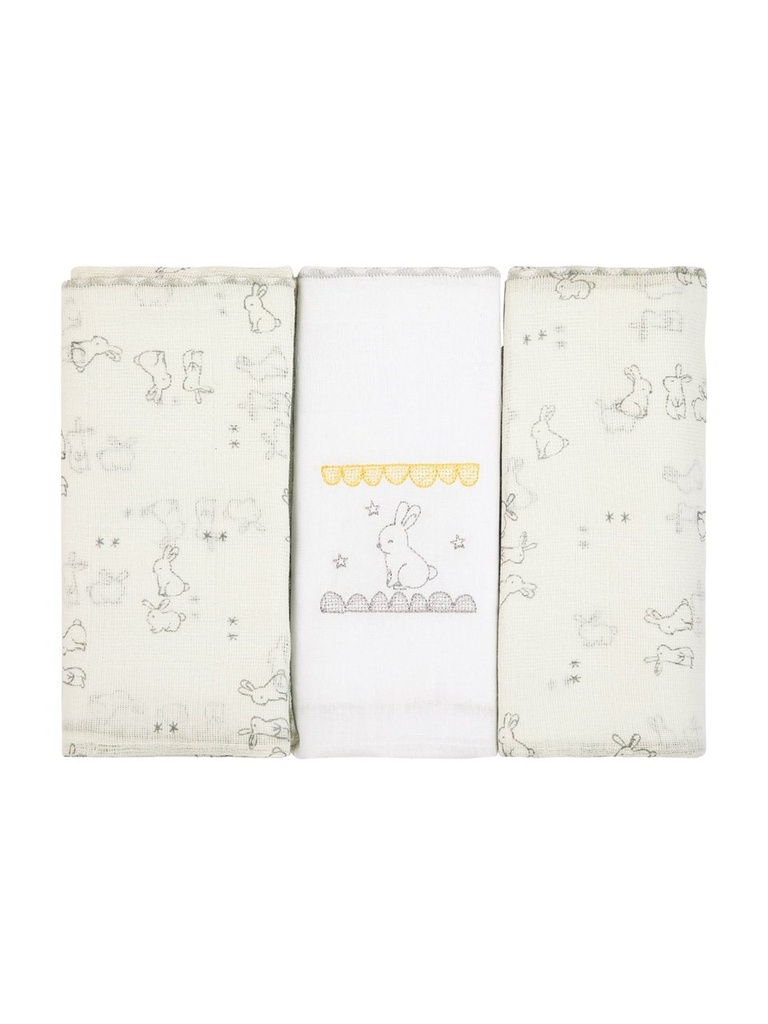 Fralda Papi Compose Bordada Estampada 70x68cm 3un Família Coelho 7896700842025 3510161501 Papi