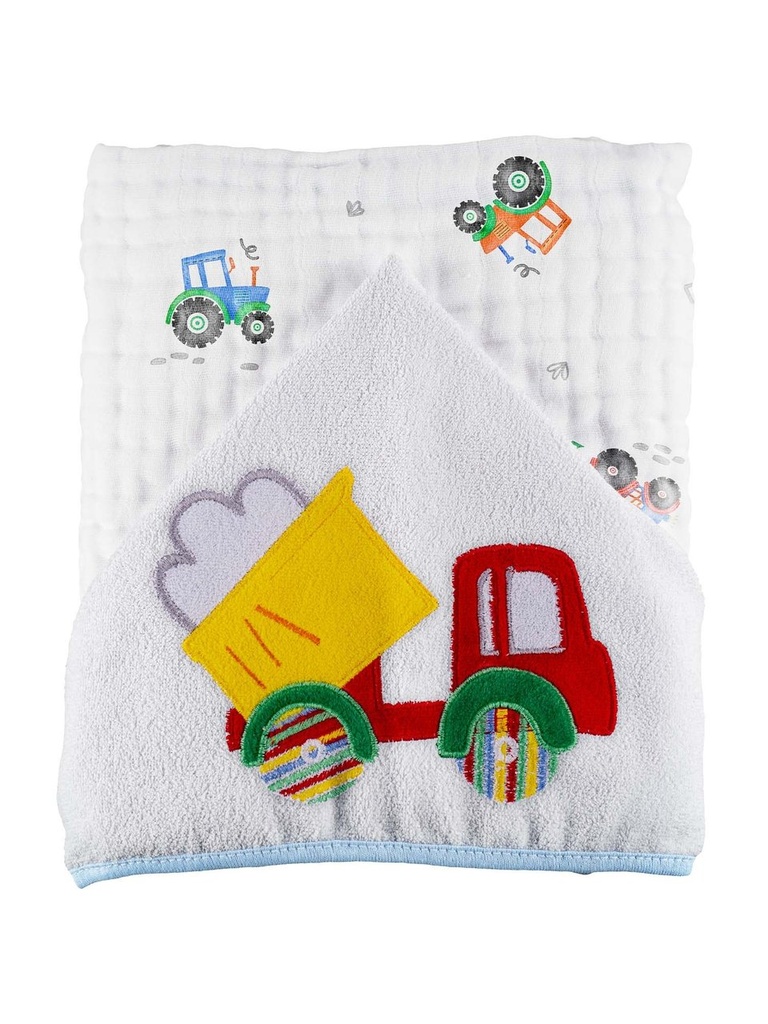 Toalha C Capuz Meios de Transporte 76076558 Baby Joy