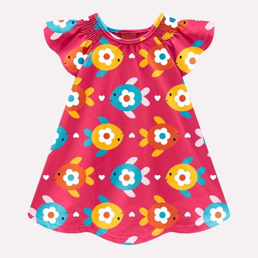 Vestido Estampa de Peixes