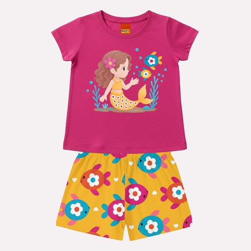 Conjunto Sereia Fundo do Mar para Menina