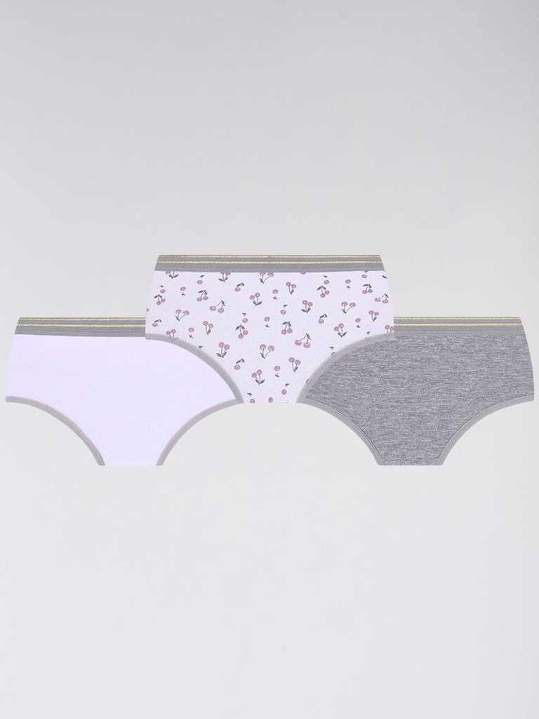 Kit 3 Calcinhas Lobinha Infantil Feminino Lupo 18108-089