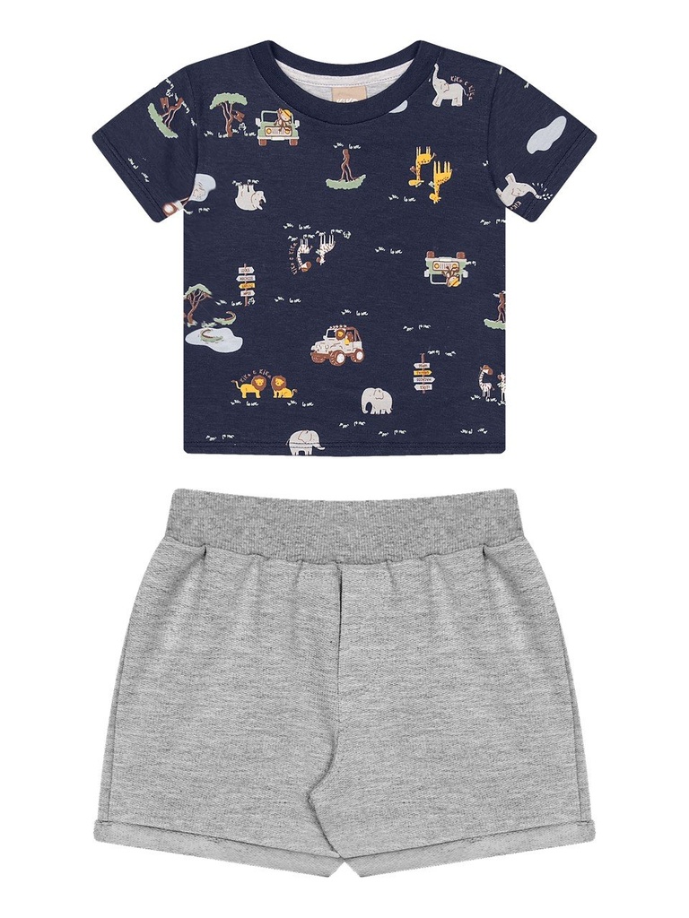 Conjunto Camiseta e Bermuda Bebê Masculino Kiko Baby 15465