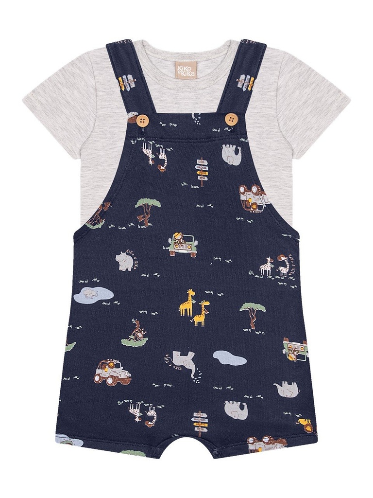 Conjunto Camiseta e Jardineira Bebê Masculino Kiko Baby 15466