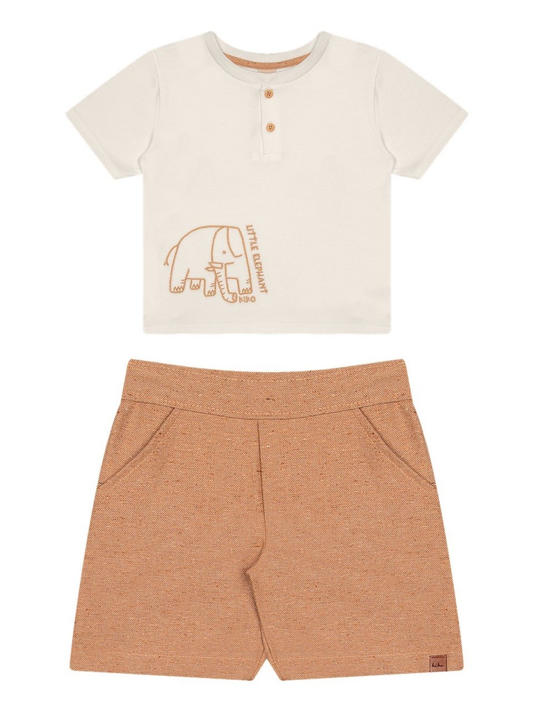 Conjunto Camiseta e Bermuda Mini Masculino Kiko e Kika 15492
