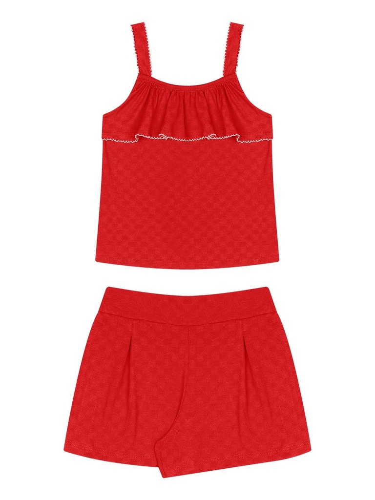 Conjunto Blusa de Alça e Shorts Infantil Feminino Kiko e Kika 15560