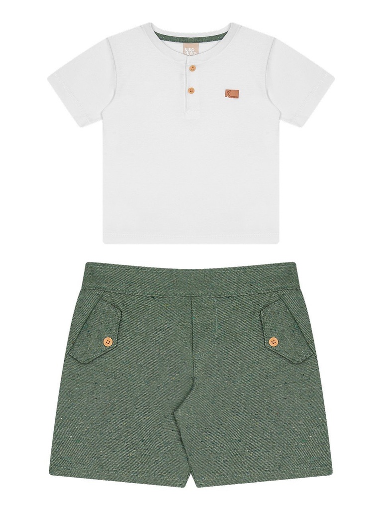 Conjunto Camiseta e Bermuda Mini Masculino Kiko e Kika 15565