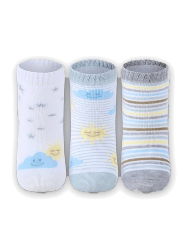 Kit 3 Meias Bebê Estampadas Amarelo