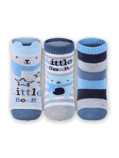 Kit 3 Meias Bebê Estampadas Marinho
